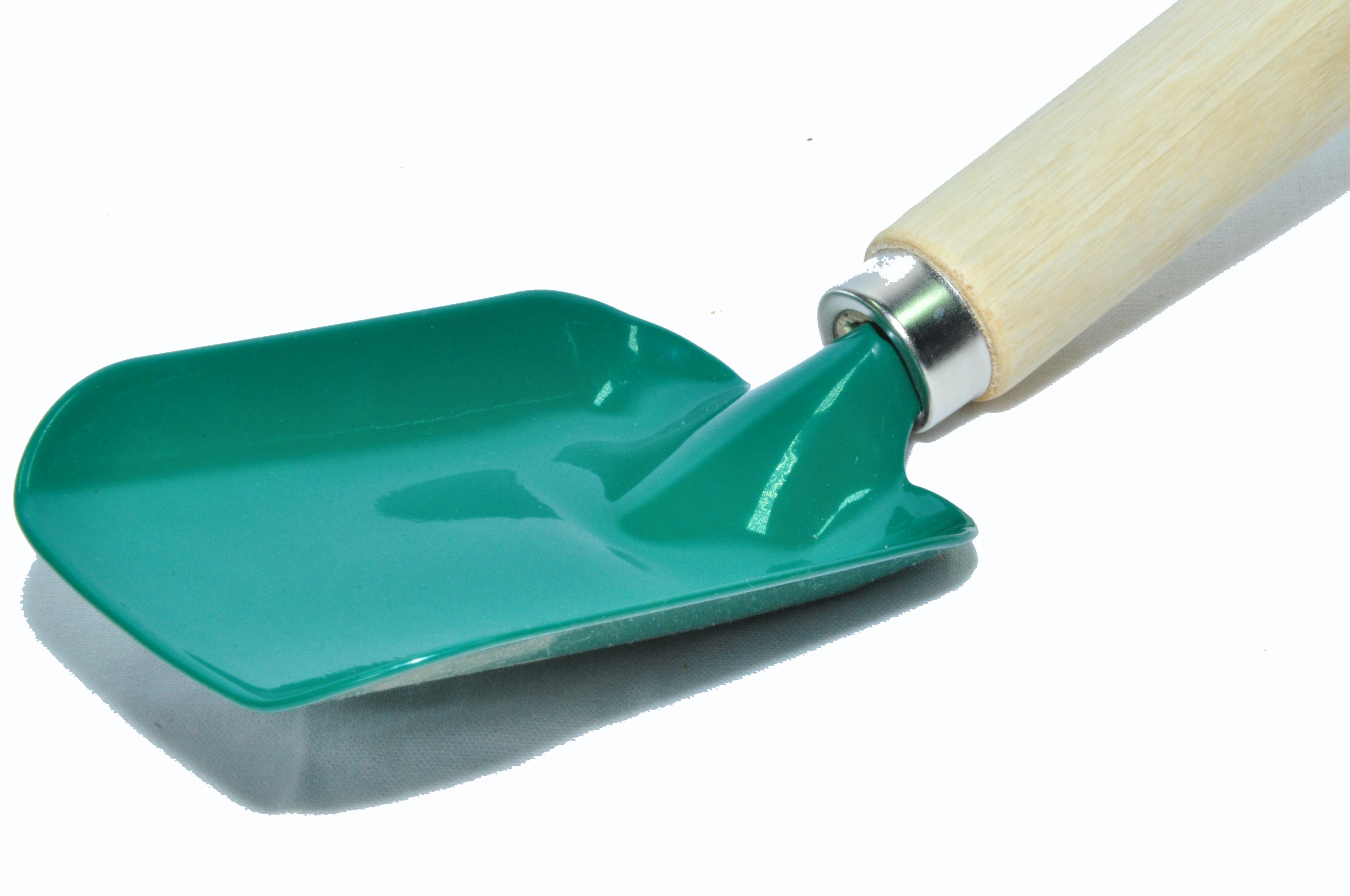 JustForKids Kids Garden Tools Set with Tote: This striped gardening tote with green handles is perfect for young gardeners. It conveniently holds essential tools such as a red rake, a green shovel, and a blue spade in its pockets.