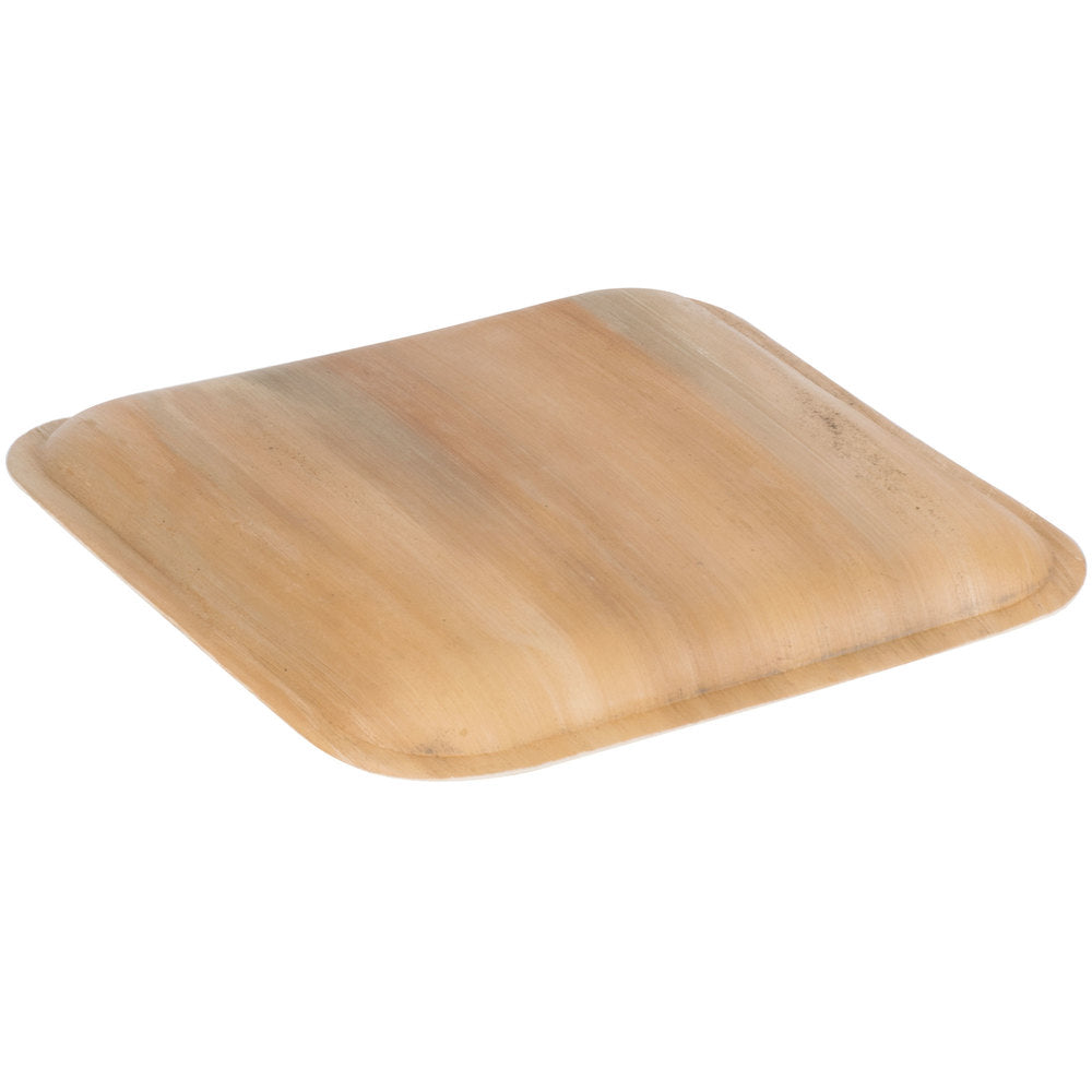 Introducing the Palm Leaf Square Plates, available in 10" inch size and sets of 25, 50, or 100. These plates feature a natural color and wood-like texture, making them ideal for eco-dinnerware enthusiasts who prefer compostable options.