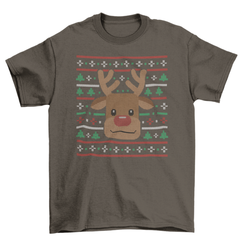 Reindeer ugly sweater t-shirt