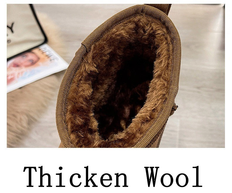 Women's Winter Snow Boots Trend 2023 Thick-soled Real Sheepskin Wool