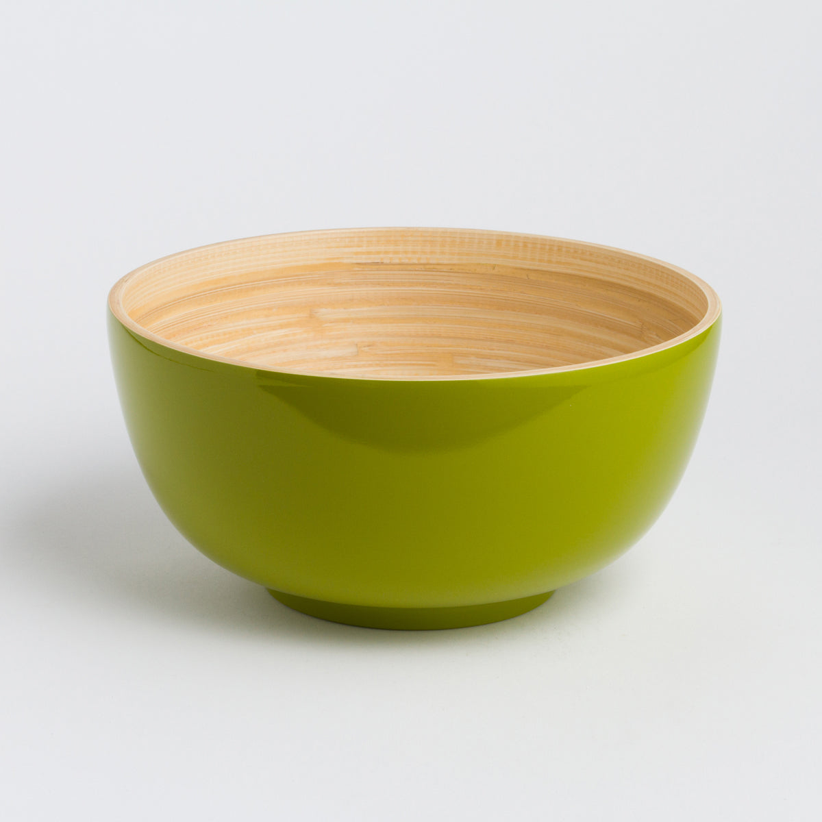 The TCHON Bamboo Salad Bowl (Large) features a cracked grey exterior and a smooth wooden interior, showcasing sustainable design against a plain white background.