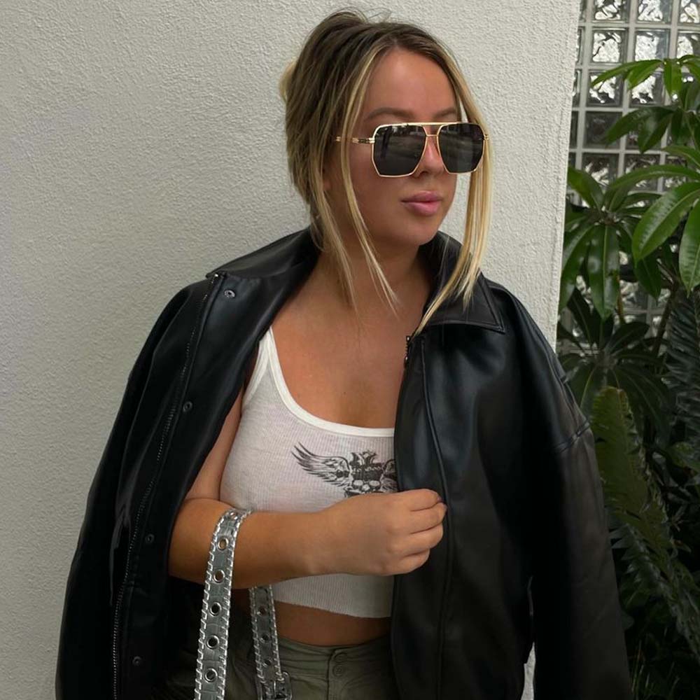 A pair of Goldie sunglasses with brown lenses.