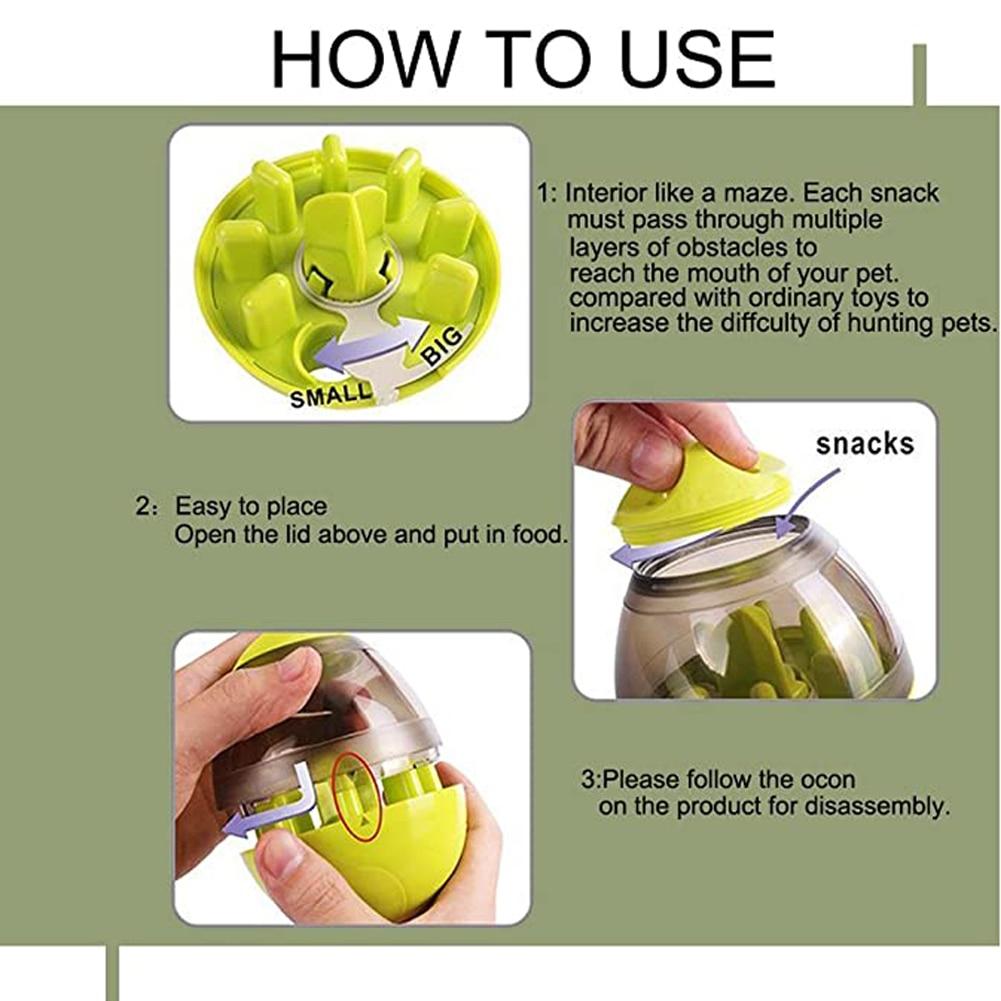 Two dogs are playing with a Dogs and Cats Food Dispenser Tumbler.