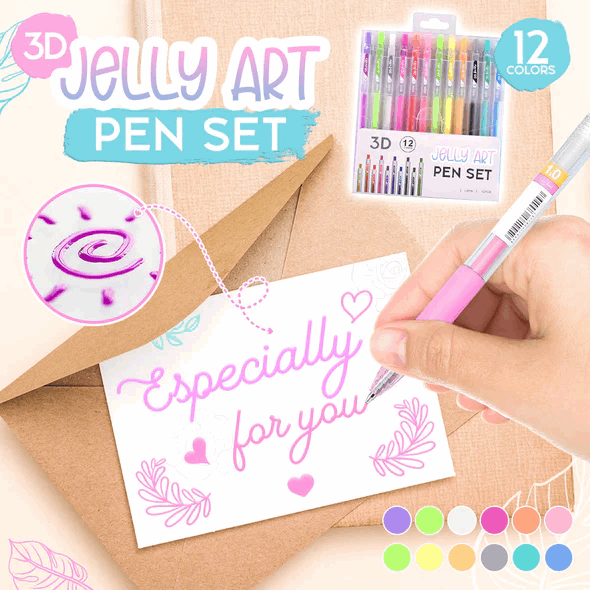 3D Three-dimensional Jelly Pen Color Gel Pen Student Cute Pen DIY Multi-color Painting Pen Graffiti Ceramic Metal Glass Nail Pen