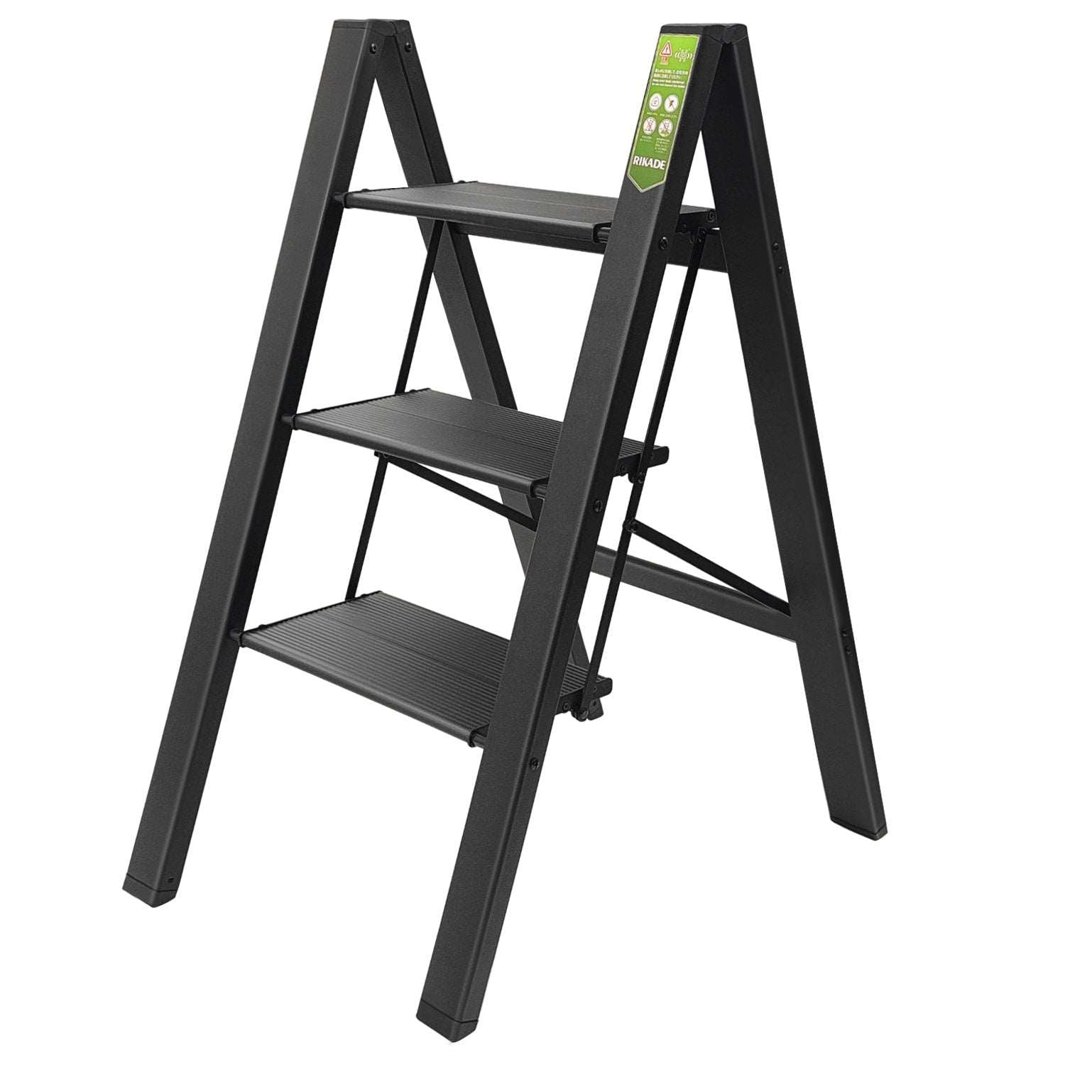 3 Step Ladder; Folding Step Stool with Wide Anti-Slip Pedal; Aluminum Portable Lightweight Ladder for Home and Office Use; Kitchen Step Stool 330lb Capacity