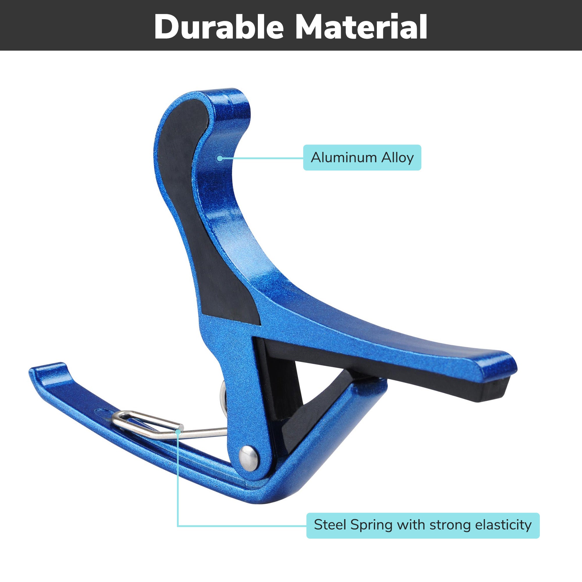 Aluminum alloy Guitar Capo isolated on a white background.