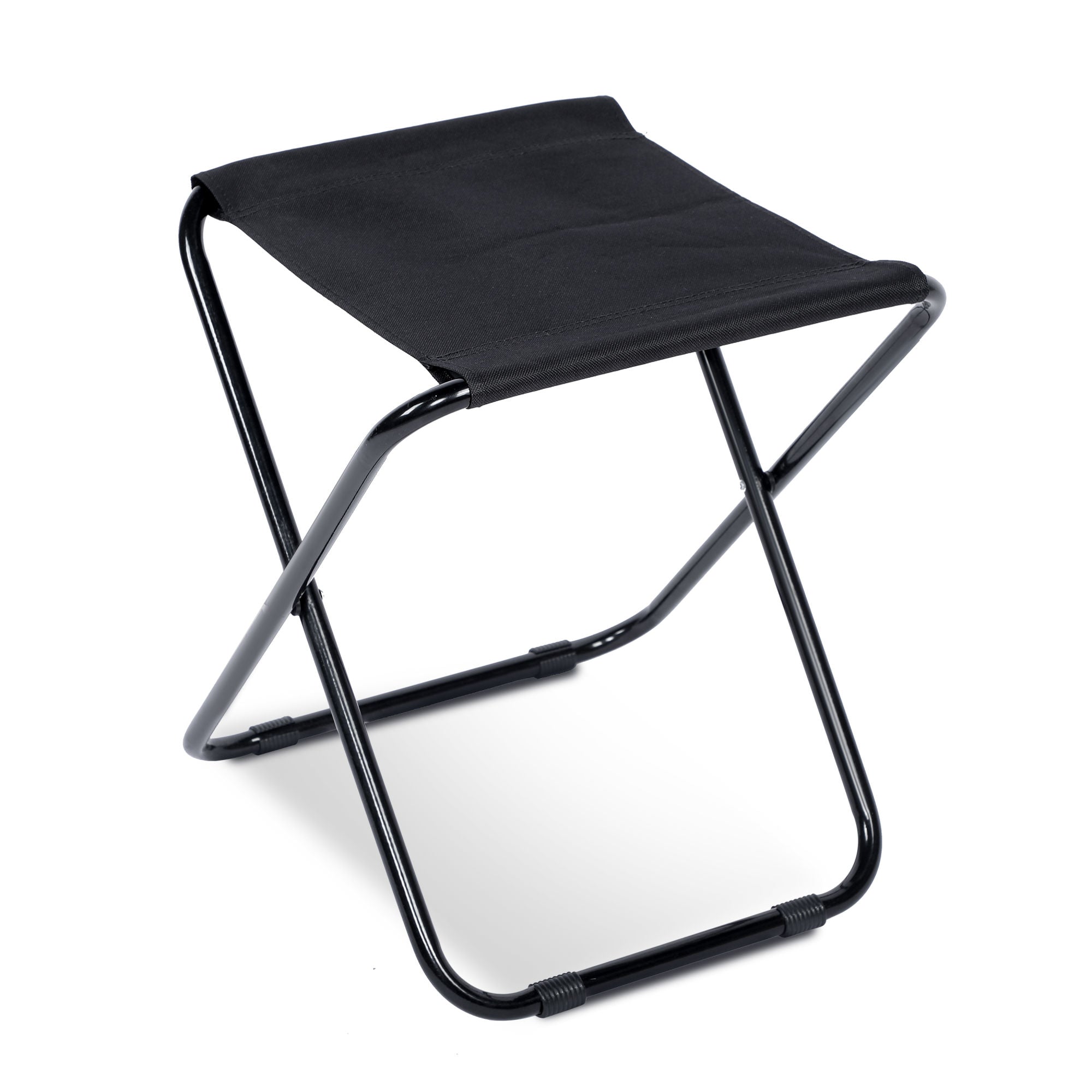 YSSOA Folding Camping Stool with a metal frame, isolated on a white background.