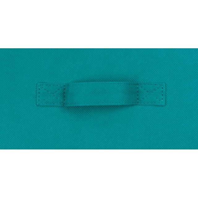 Five black Collapsible Cube Fabric Storage Bins (10.5" x 10.5"), 6 Pack with handles, stacked in a pyramid arrangement on a white background.