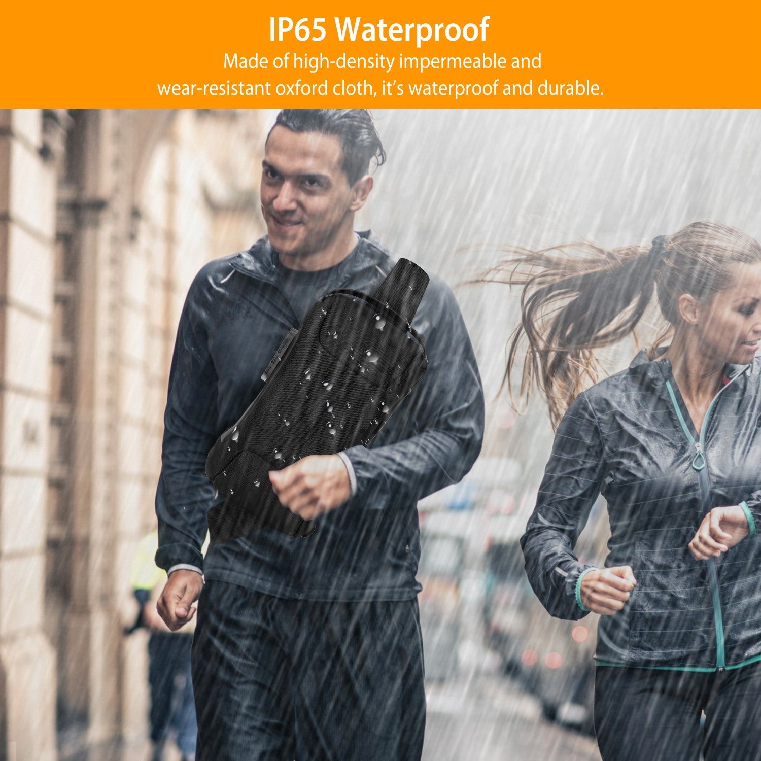 A Men's Sling Backpack Waterproof Anti-theft Shoulder Crossbody Chest Bag Messenger Sling Bag Daypack with USB Charging Port, featuring a smooth outer surface and an adjustable shoulder strap, isolated on a white background.