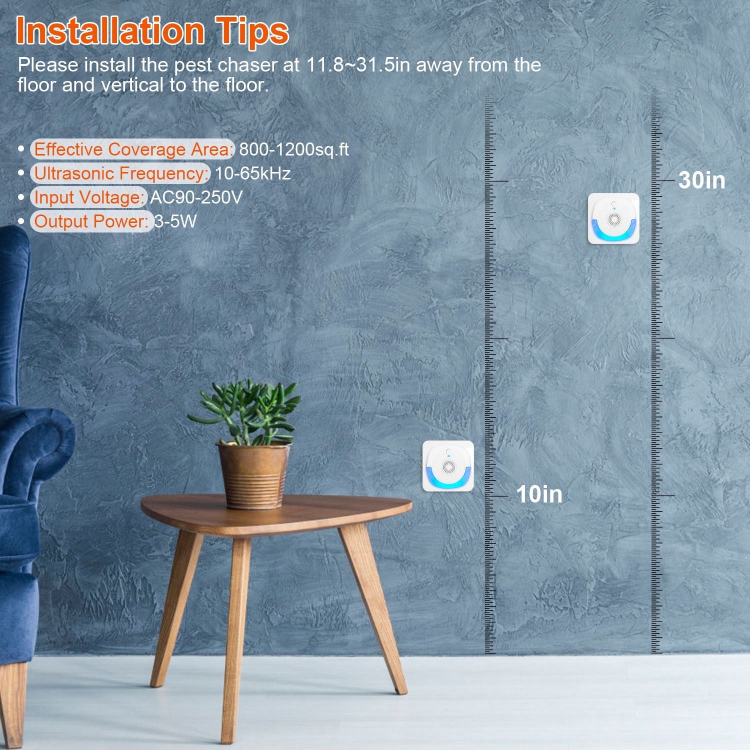 Six 6 Packs Ultrasonic Pest Repellers Plug In Indoor Pest Control Mouse Repellent Chaser Deterrent for Home Kitchen Office Warehouse Hotel arranged in two rows on a white background.