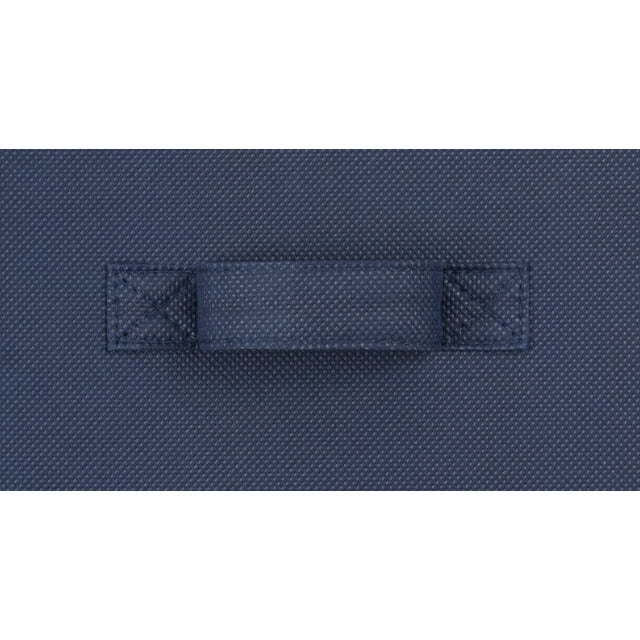 Five black Collapsible Cube Fabric Storage Bins (10.5" x 10.5"), 6 Pack with handles, stacked in a pyramid arrangement on a white background.