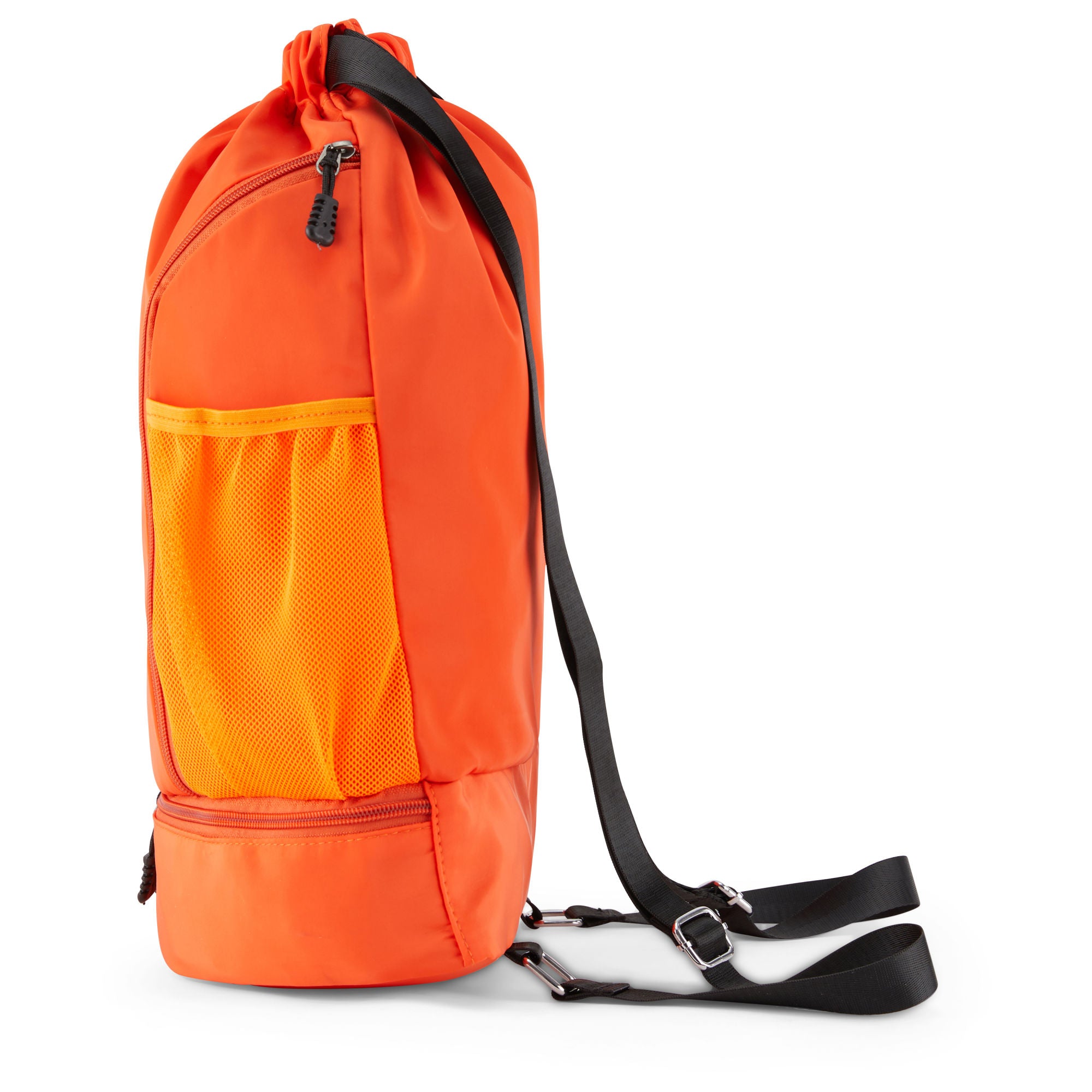 Clarissa GO Bag with a white airplane and suitcase icon, featuring an external pocket and a purple smartphone in a side holder.