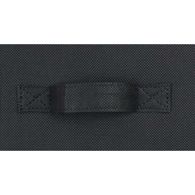 Five black Collapsible Cube Fabric Storage Bins (10.5" x 10.5"), 6 Pack with handles, stacked in a pyramid arrangement on a white background.