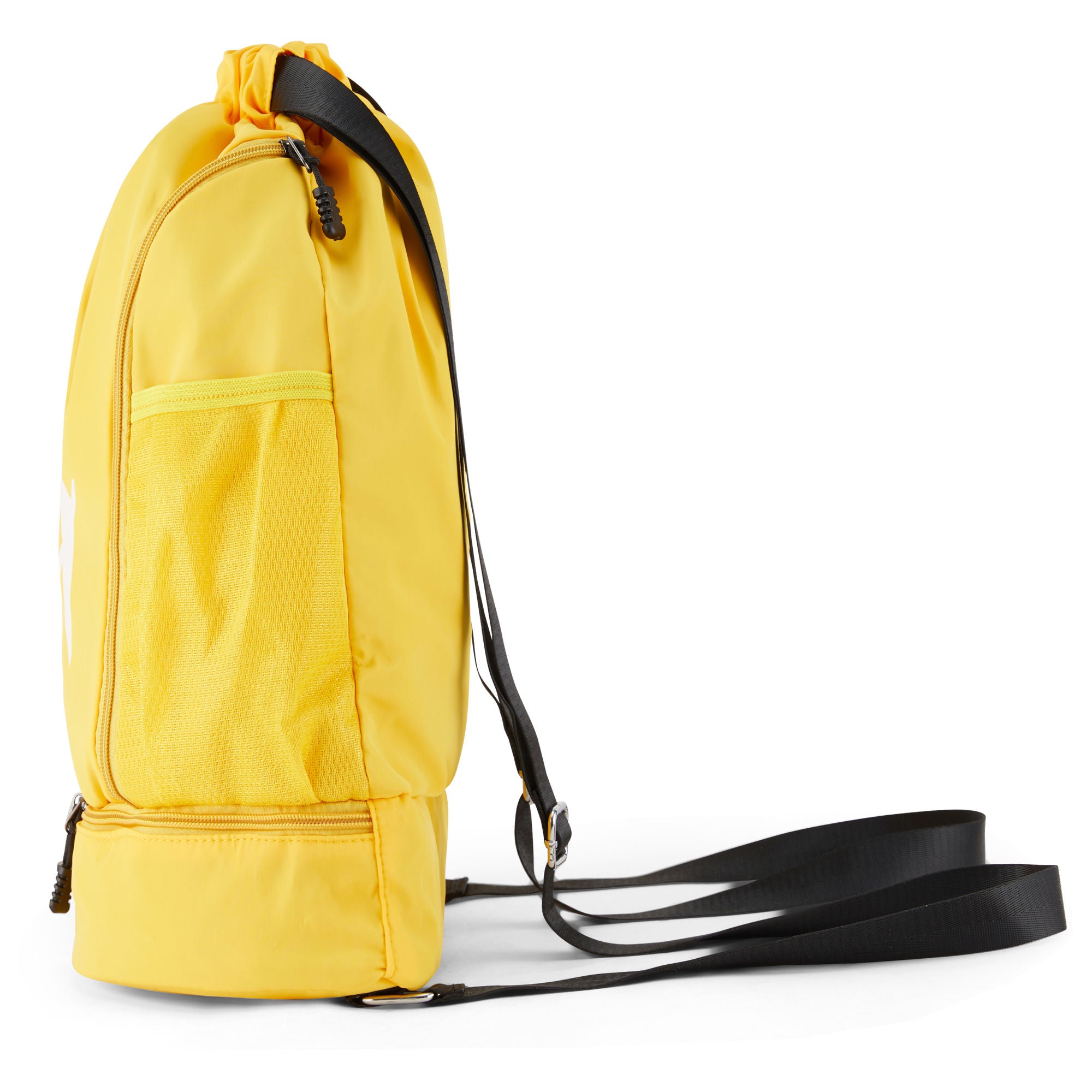 Clarissa GO Bag with a white airplane and suitcase icon, featuring an external pocket and a purple smartphone in a side holder.