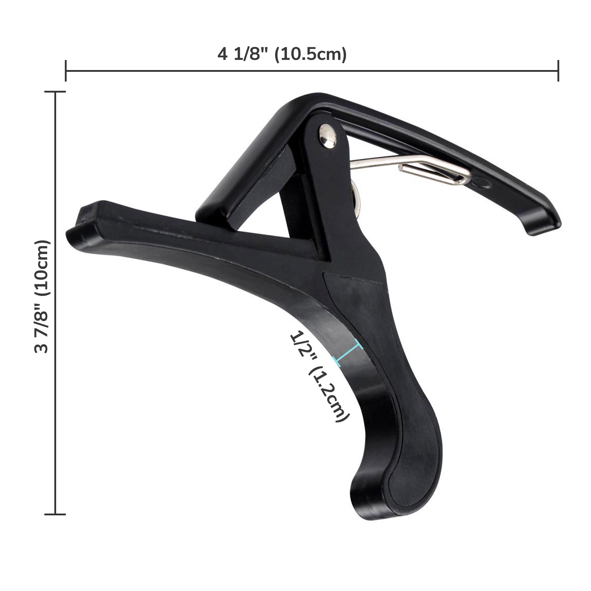 Guitar Capo, easy to operate, isolated on a white background.