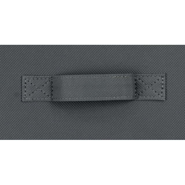 Five black Collapsible Cube Fabric Storage Bins (10.5" x 10.5"), 6 Pack with handles, stacked in a pyramid arrangement on a white background.