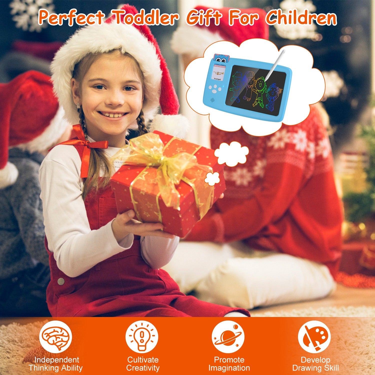 A 224 Words Toddler Learning Toy Talking Flash Cards with LCD Writing Tablet Preschool Educational Reading Drawing Machine Autism Sensory Toy 3+ Years Old Children with stylus and cartoon drawings illuminated in a rainbow of colors, accompanied by music-themed flashcards, is an ideal early education machine.