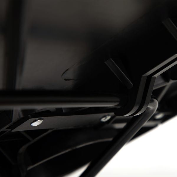 Black Adjustable TV Tray Table with Cup Holder;  Folding TV Dinner Table with 6 Height and 3 Tilt Angle Adjustments, isolated on a white background.