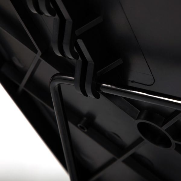 Black Adjustable TV Tray Table with Cup Holder;  Folding TV Dinner Table with 6 Height and 3 Tilt Angle Adjustments, isolated on a white background.