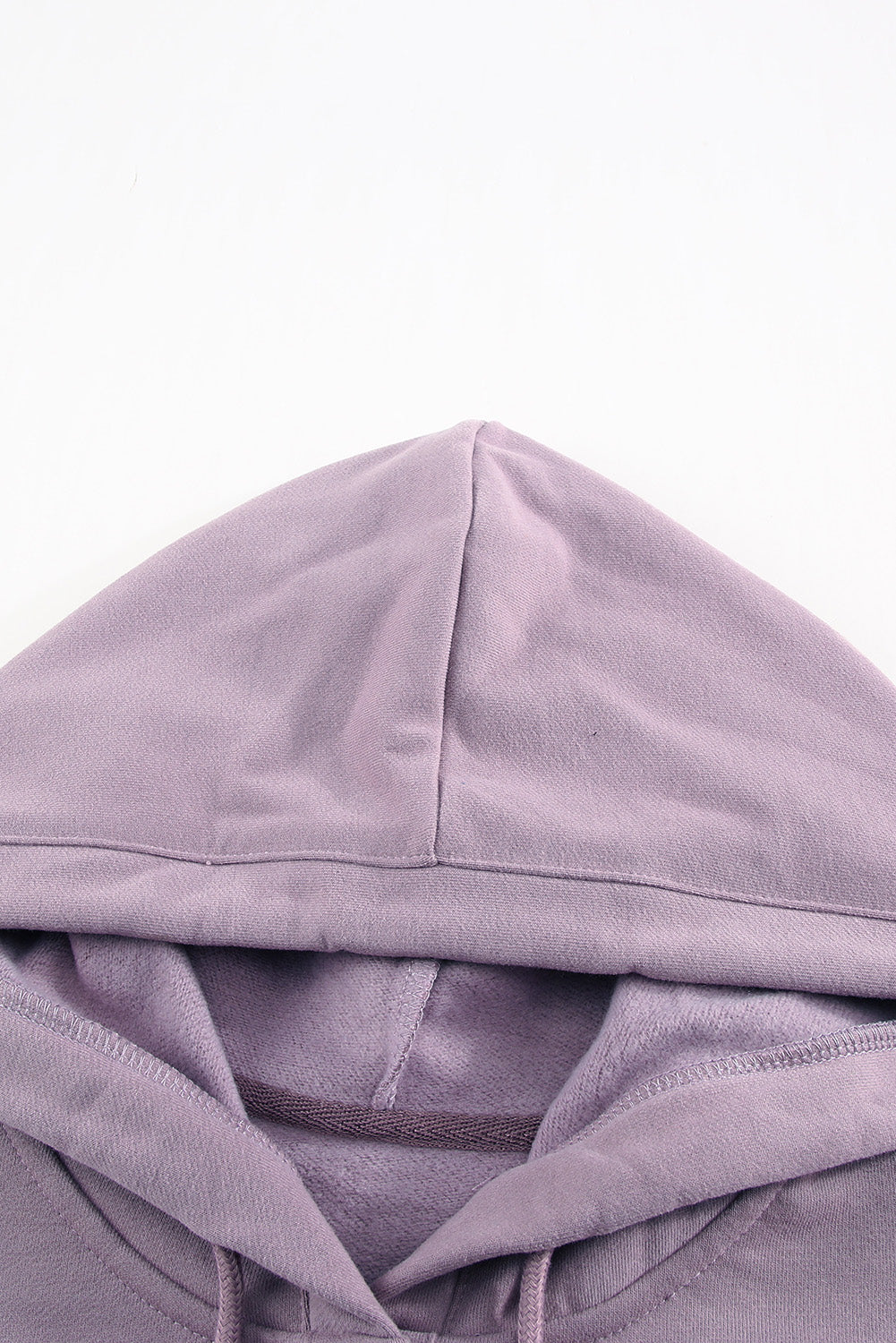 Purple Snap Button Pullover Hoodie with Pocket