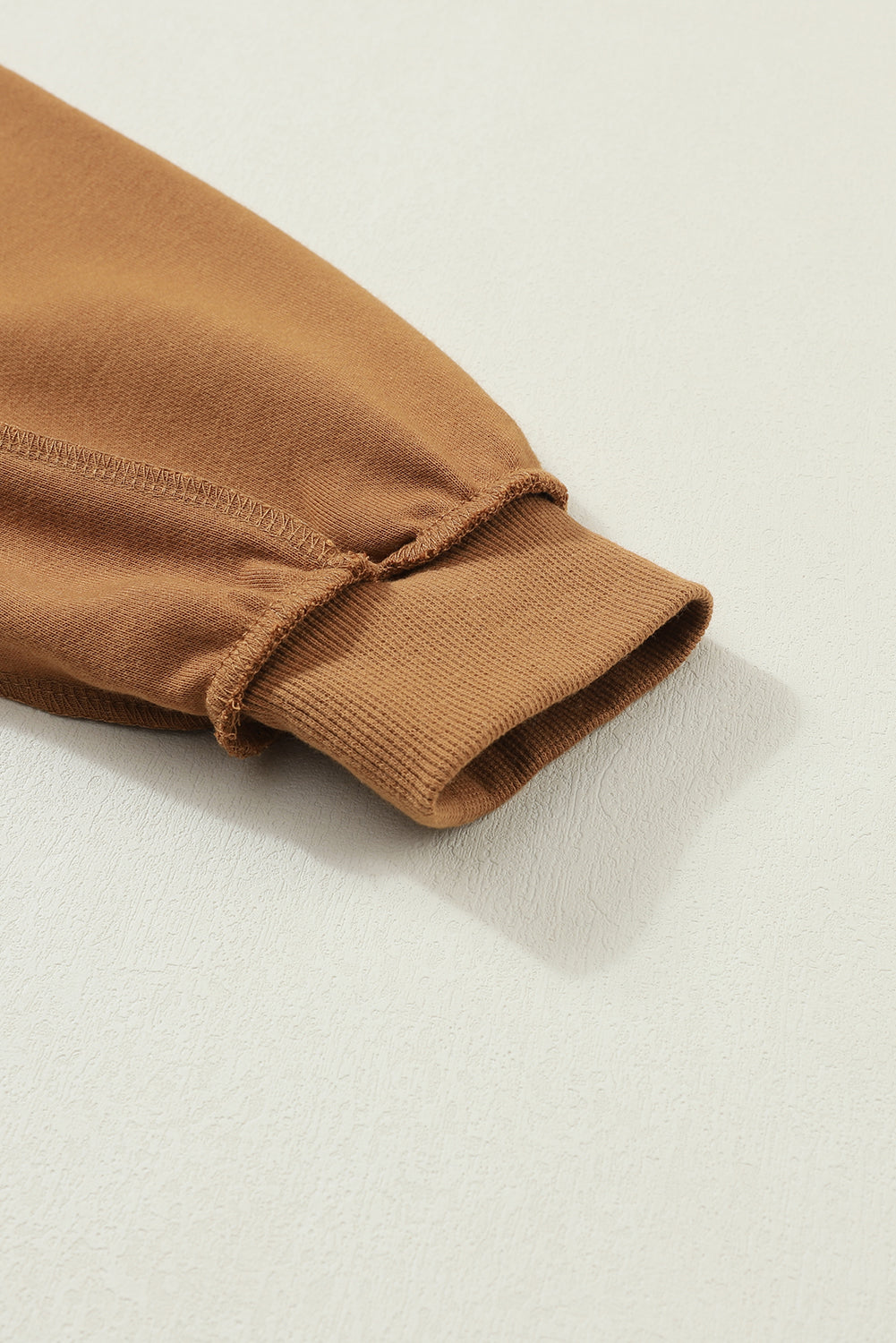 Chestnut Drop Shoulder Henley Buttons Sweatshirt