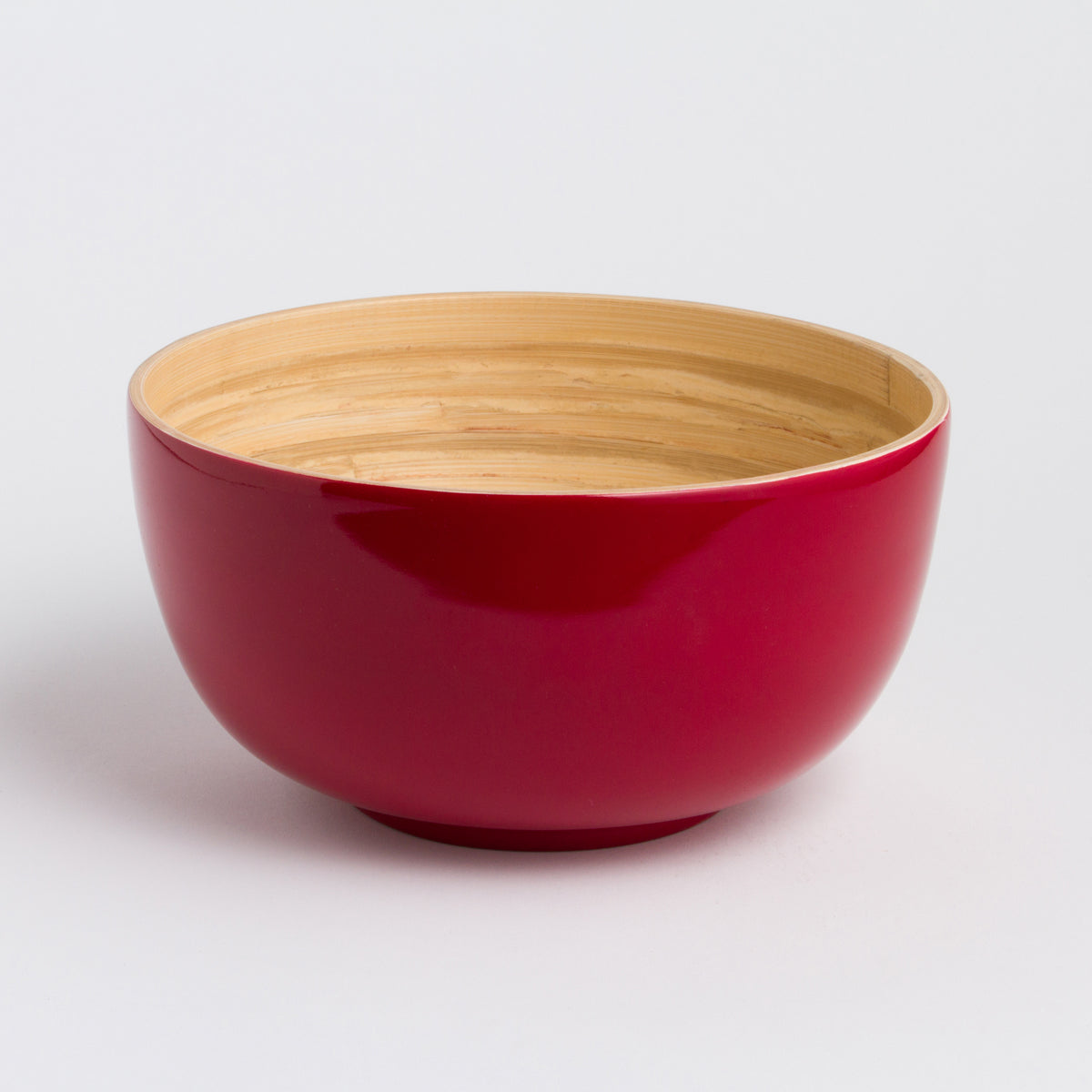 The TCHON Bamboo Salad Bowl (Large) features a cracked grey exterior and a smooth wooden interior, showcasing sustainable design against a plain white background.