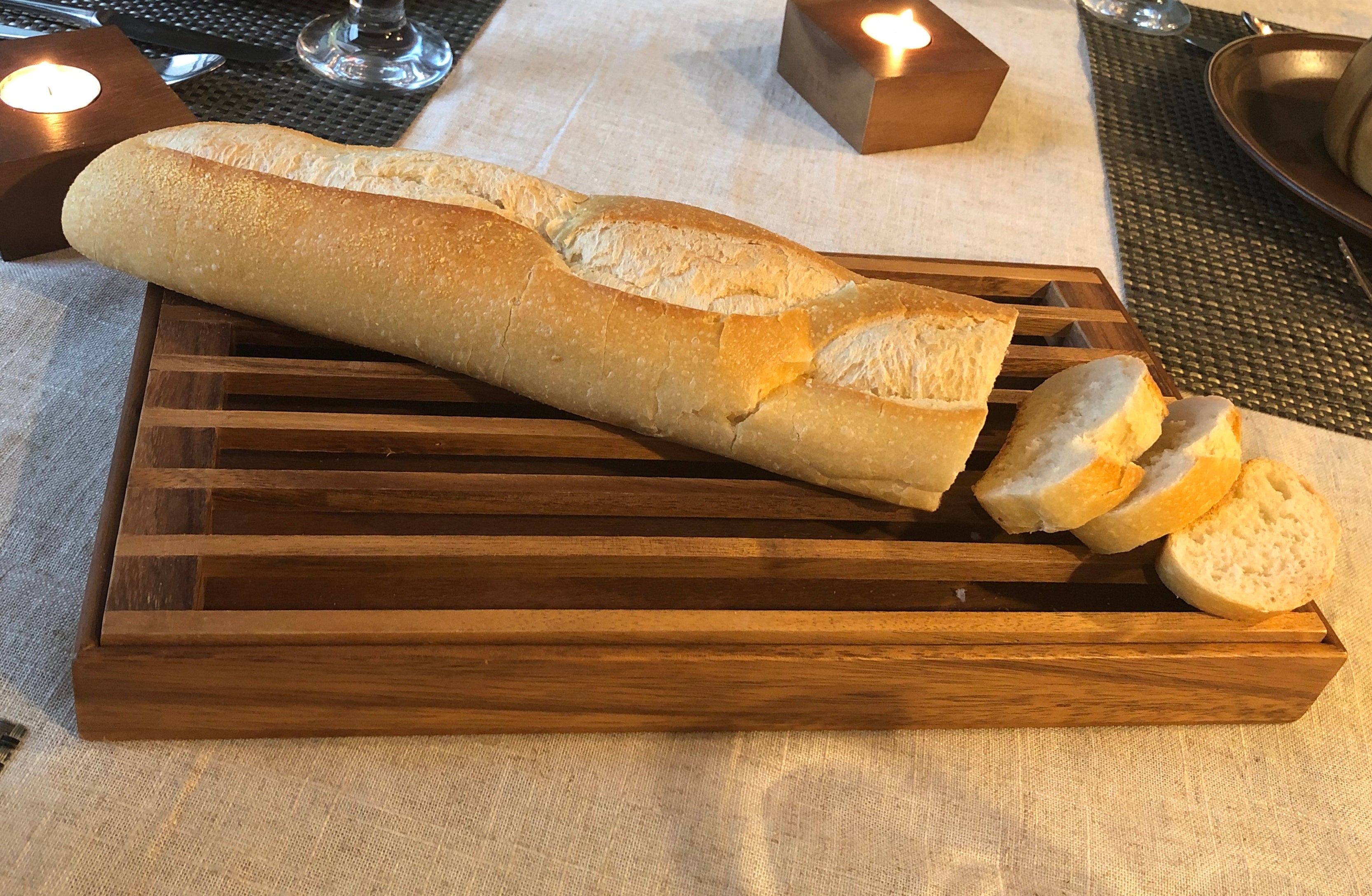 Kronberg Bread Crumb Catcher, a rectangular wooden slatted dish drainer with a smooth finish, crafted from durable Acacia wood for a touch of elegance.