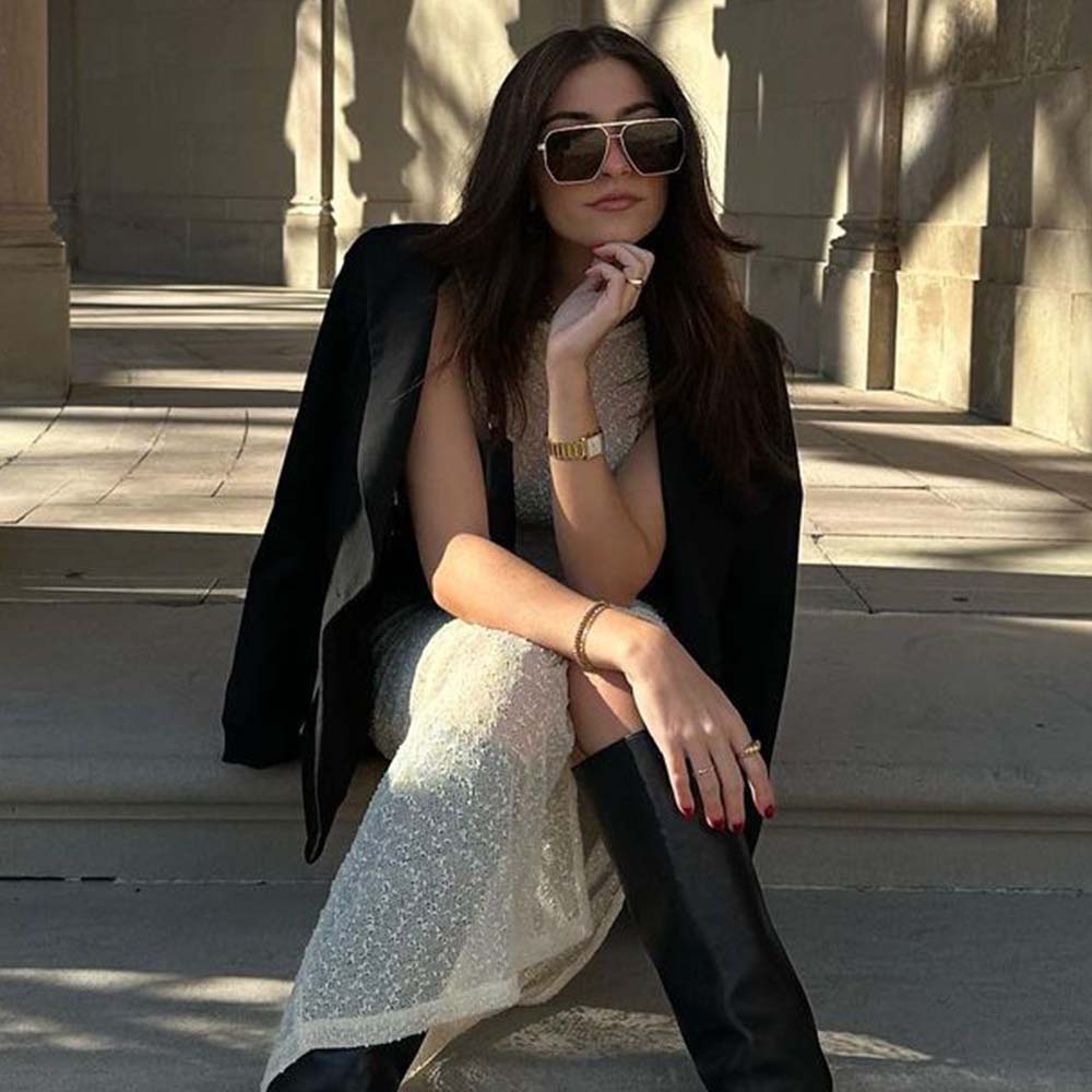 A pair of Goldie sunglasses with brown lenses.