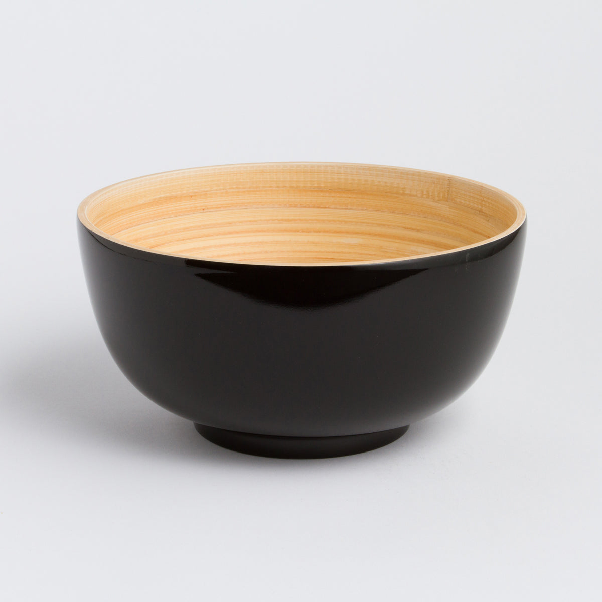 The TCHON Bamboo Salad Bowl (Large) features a cracked grey exterior and a smooth wooden interior, showcasing sustainable design against a plain white background.