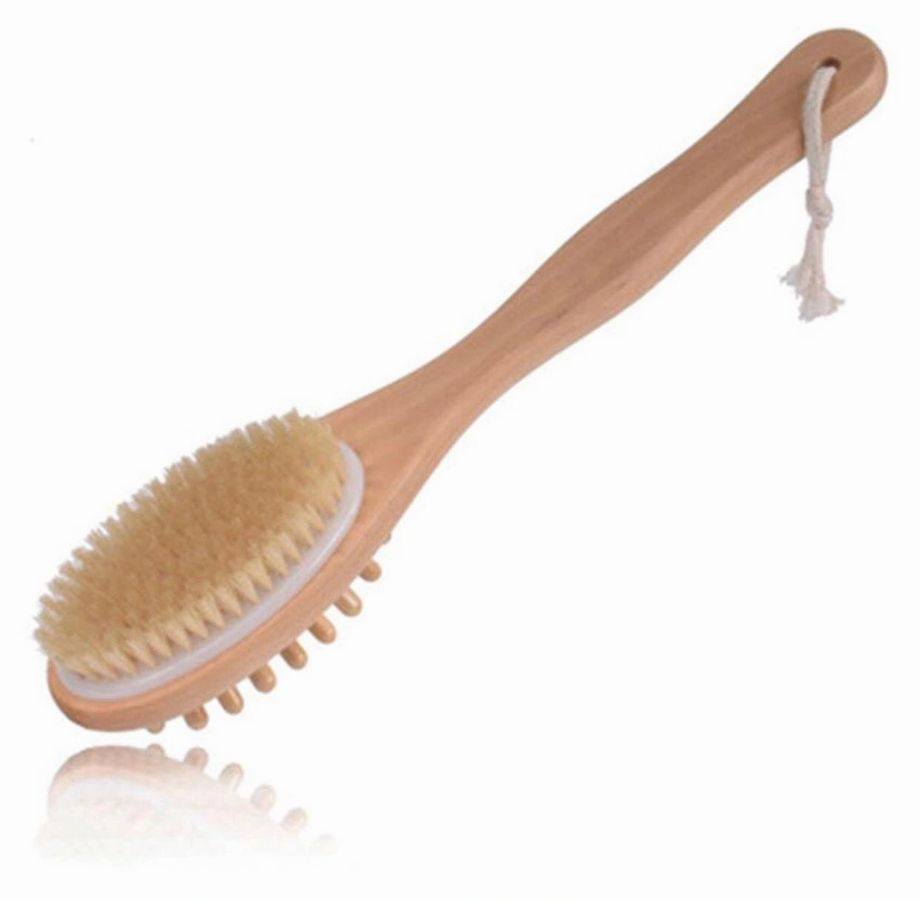 Introducing the Zero-Waste Bath Accessories Bundle, featuring eco-friendly bamboo essentials such as a body brush, comb, soap dish, toothbrush, loofah, and facial brush against a white background.