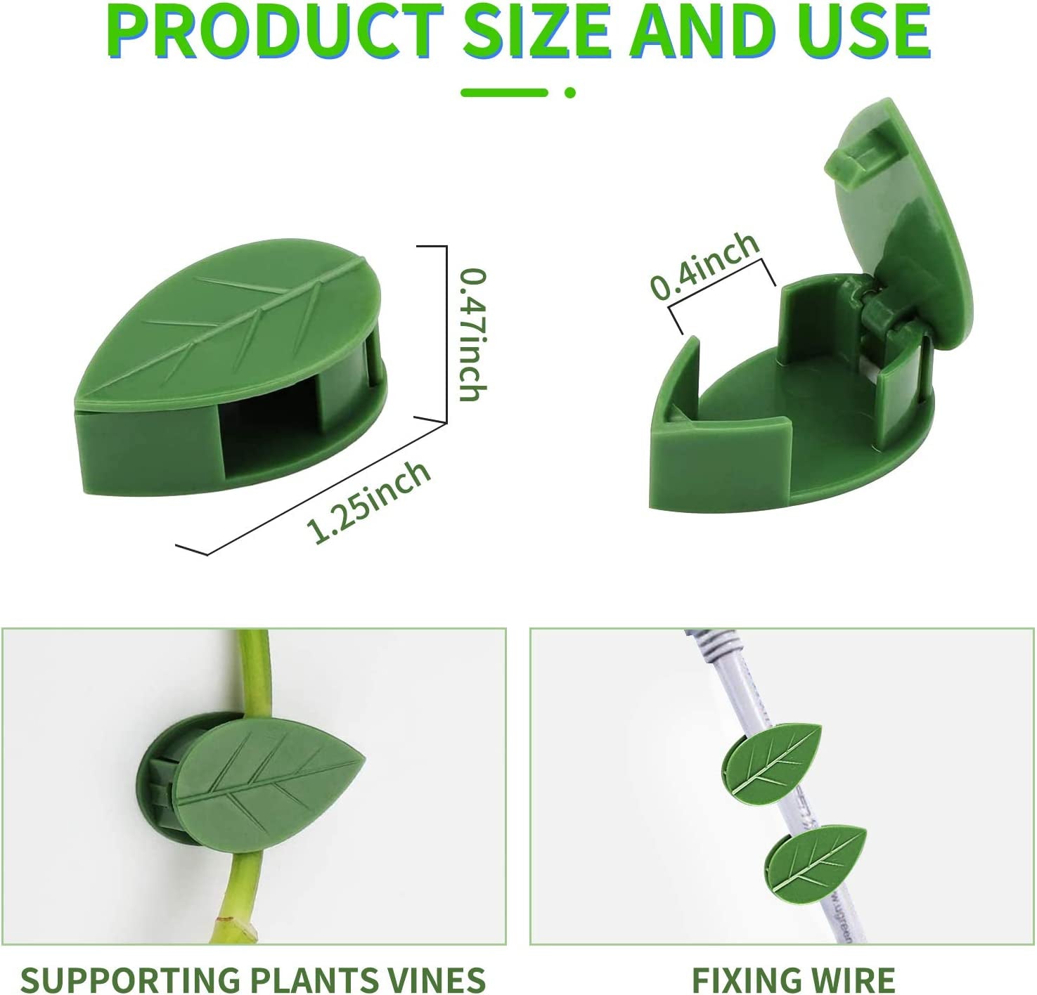 30 Pcs Plant Climbing Wall Fixture Clip Self-Adhesive Hook Vines Traction Invisible Stand Green Leaf Plant Clip Garden Wall Clip Plant Clip for Climbing Plants