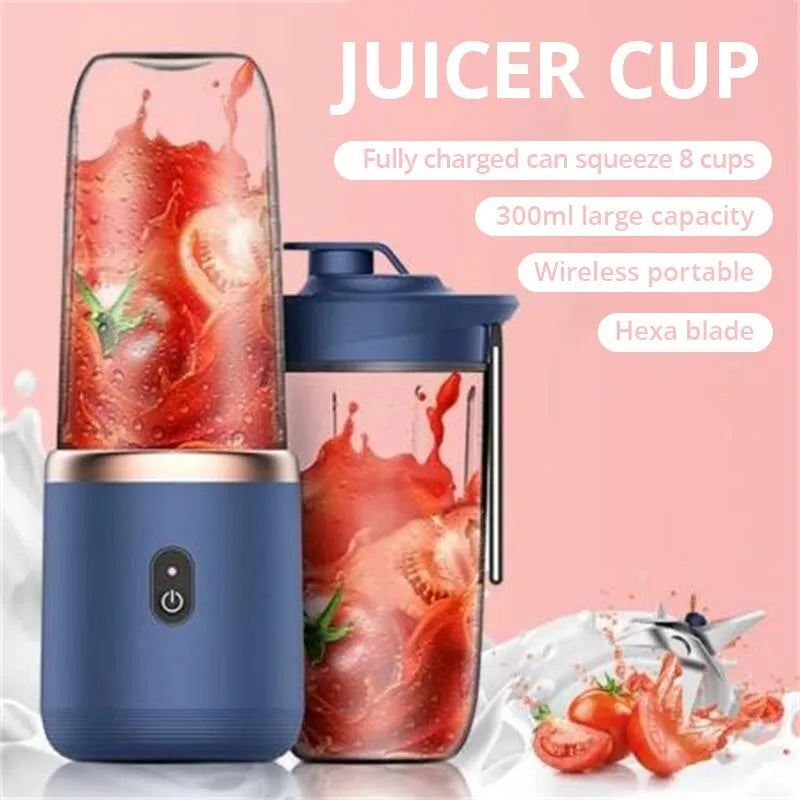 A healthy Blend & Go - Your Portable Juicing Solution with fresh strawberries in it.