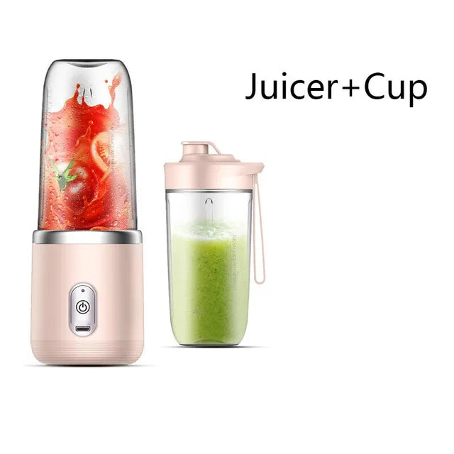 A healthy Blend & Go - Your Portable Juicing Solution with fresh strawberries in it.