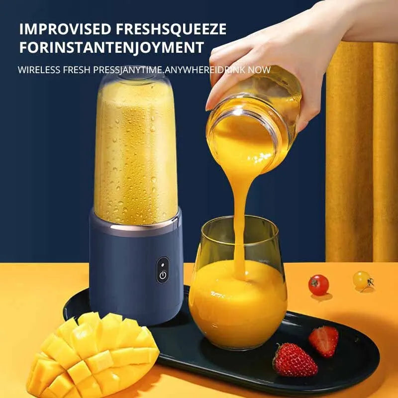 A healthy Blend & Go - Your Portable Juicing Solution with fresh strawberries in it.
