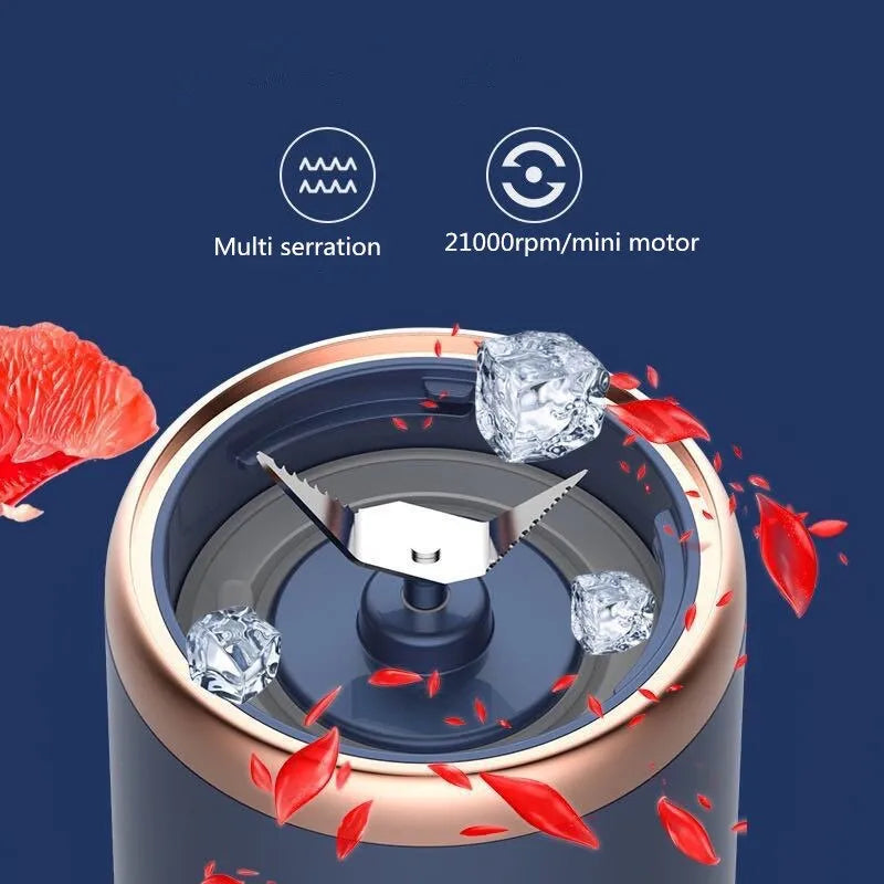 A healthy Blend & Go - Your Portable Juicing Solution with fresh strawberries in it.