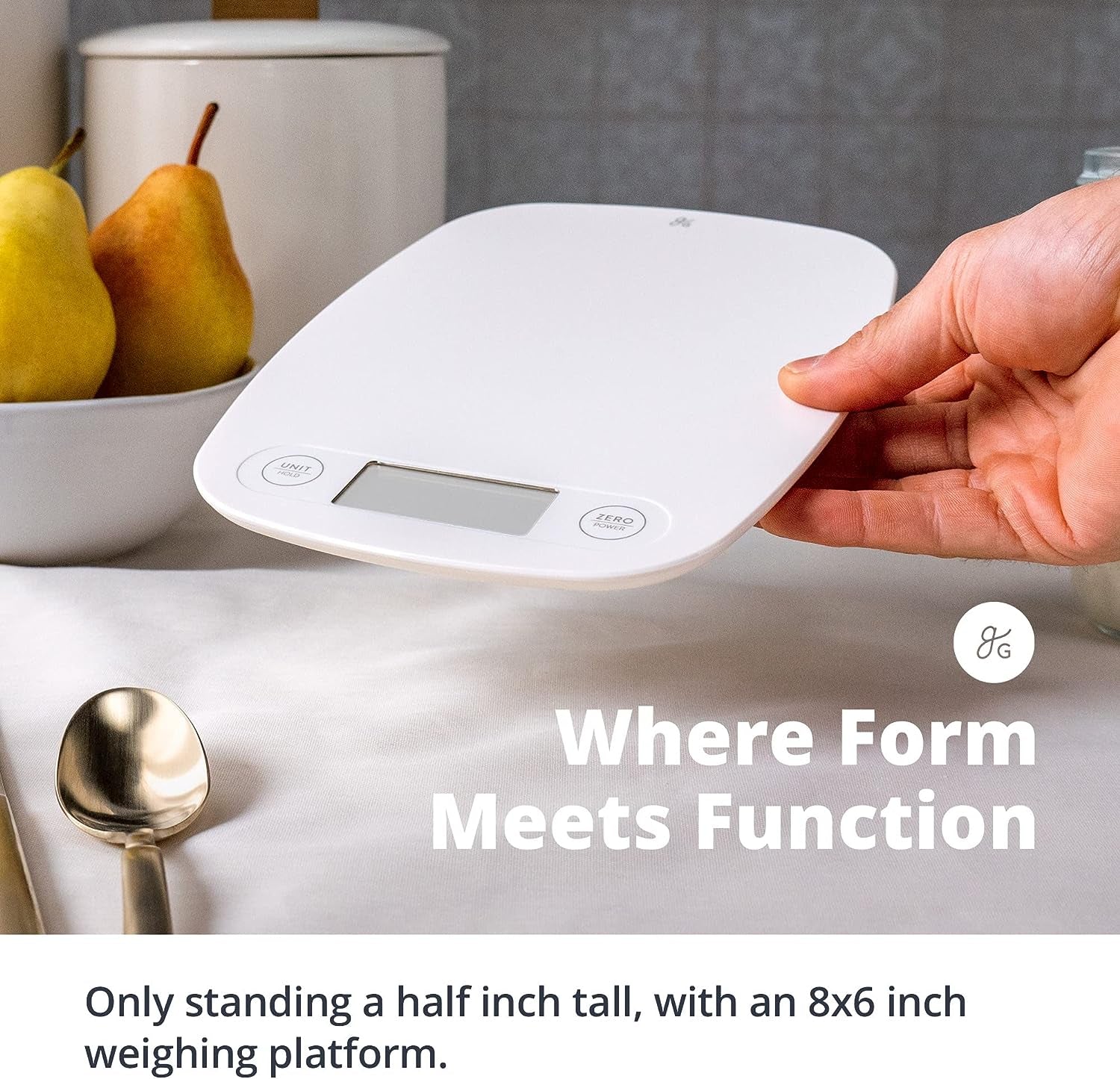 Eggshell White Food Scale - Digital Display Shows Weight in Grams, Ounces, Milliliters, and Pounds | Perfect for Meal Prep, Cooking, and Baking | Designed in St. Louis