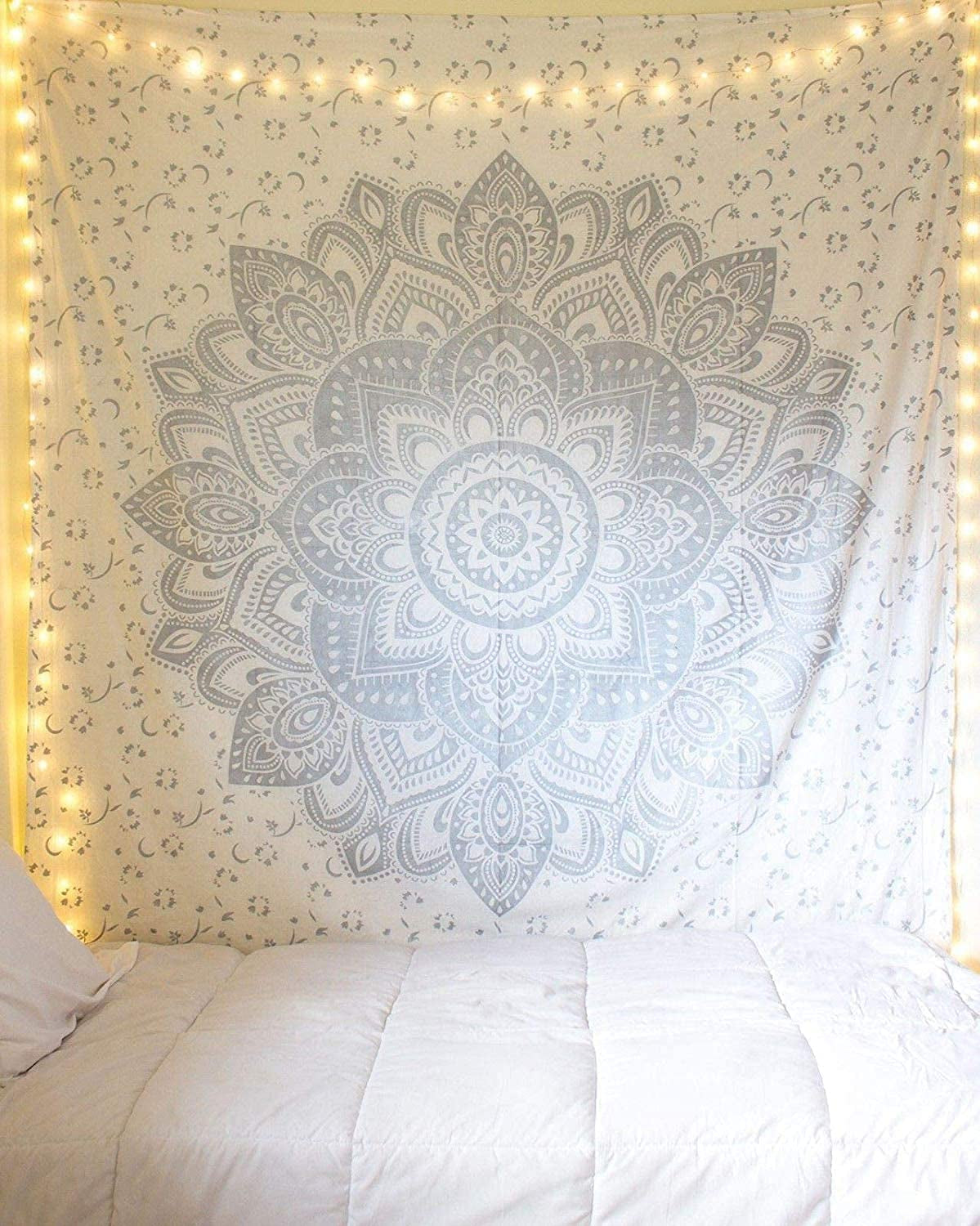 Top Selling Original Gold Mandala Ombre Tapestry Wall Hanging, Boho Bohemian Hippie Tapestries/Indian Cotton Dorm Decor Golden Twin Bedspread/Meditation Yoga Mat Rug 52X60 Inches