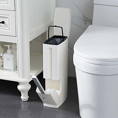 Trash Can with Toilet Brush Holder