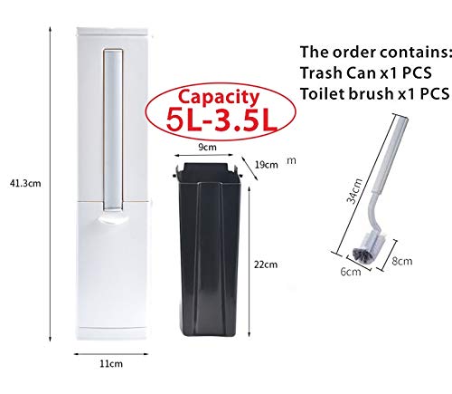 Trash Can with Toilet Brush Holder