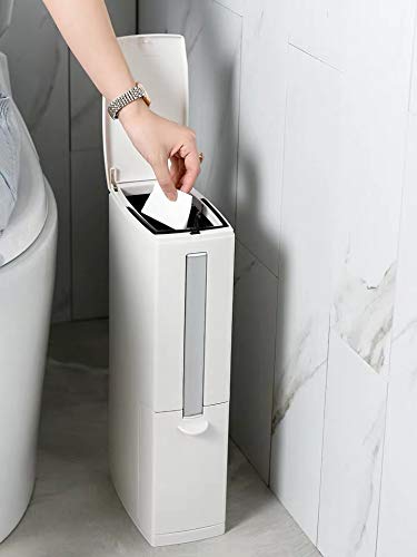 Trash Can with Toilet Brush Holder