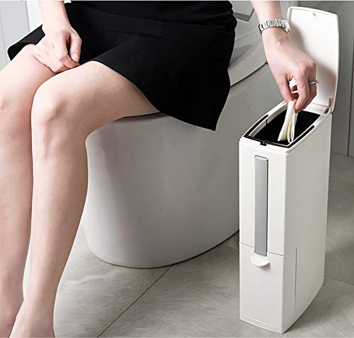 Trash Can with Toilet Brush Holder