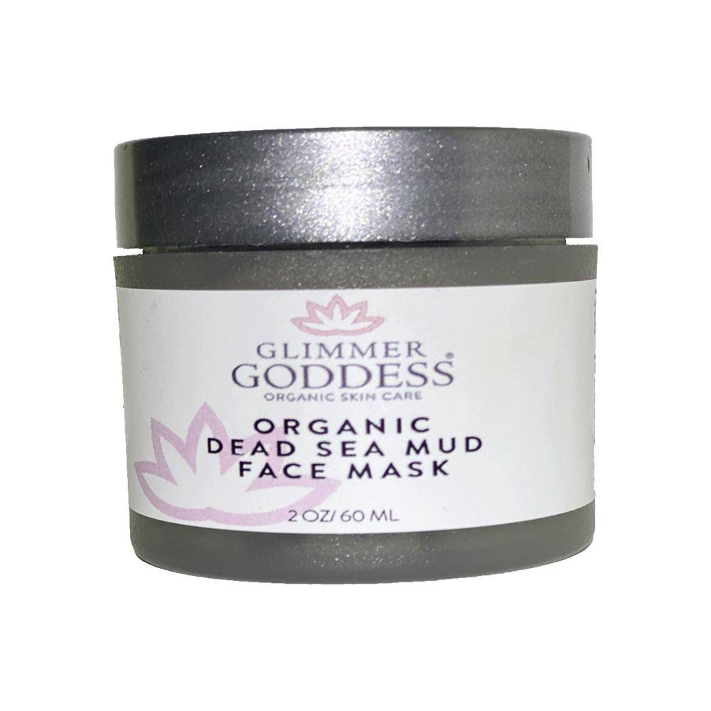 Glimmer goddess Organic Dead Sea Mud Mask With Aztec Clay - Exfoliate & Rejuvenate for sensitive skin.