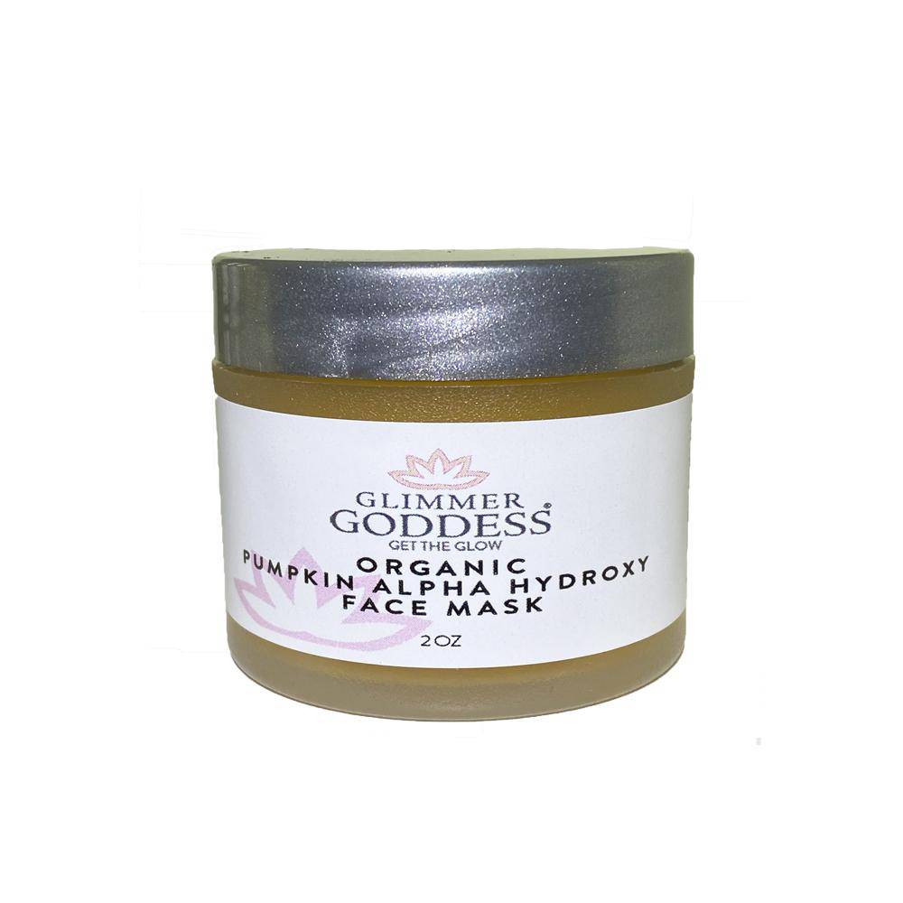 Jar of Organic Pumpkin Alpha Hydroxy Face Mask, 2 oz size, with a white and purple label.