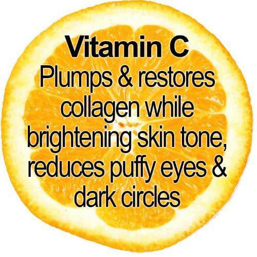 A bottle of Organic Vitamin C Serum 20% Skin Glow Formula with Kakadu Plum and Hyaluronic Acid, designed to boost collagen production, isolated on a white background.