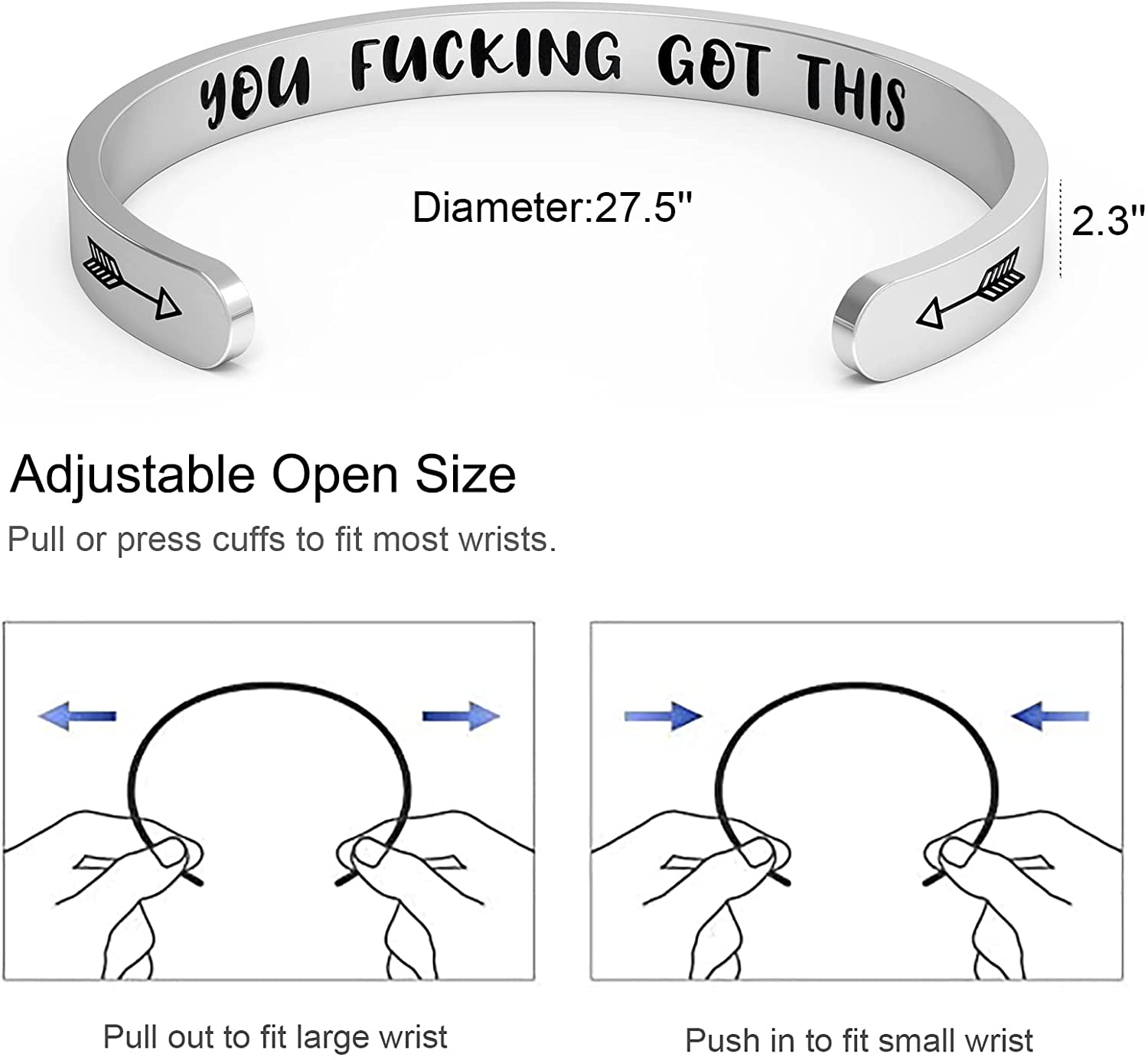 You fucking get this ModernMazing stainless steel cuff bracelet.