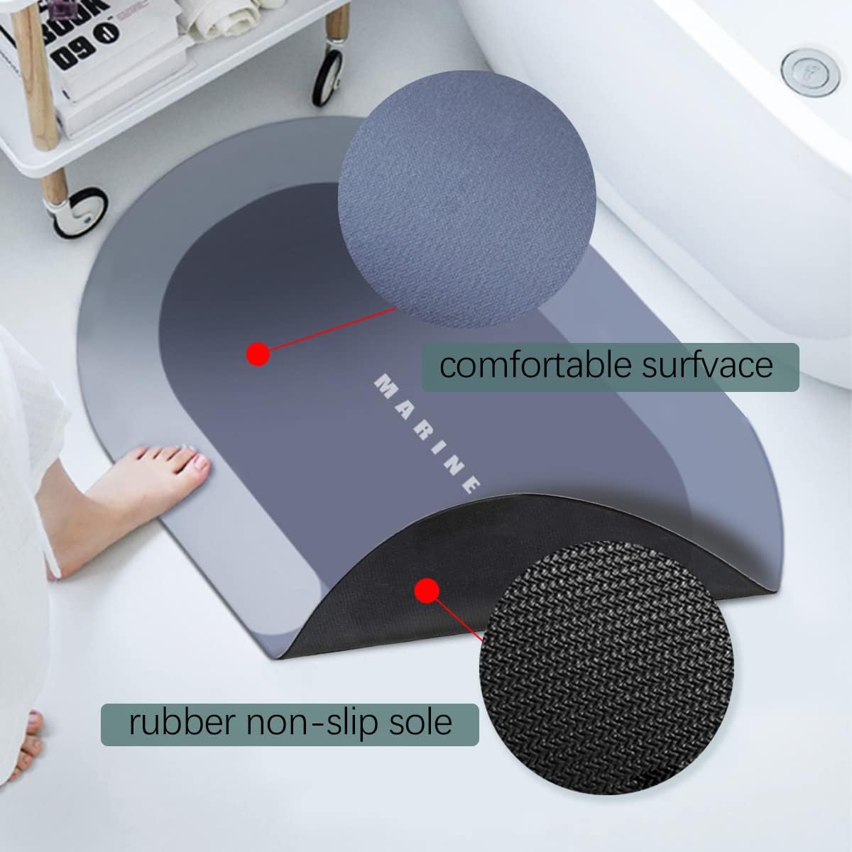 Non Slip Soft Wrinkle Free Bathroom Rug