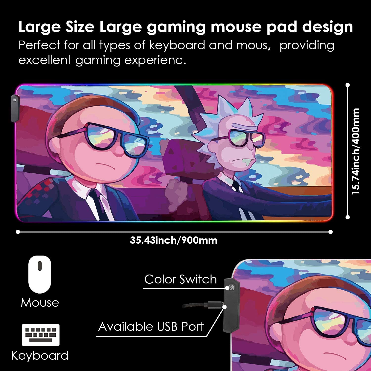 LED Light Gaming Mouse Pad