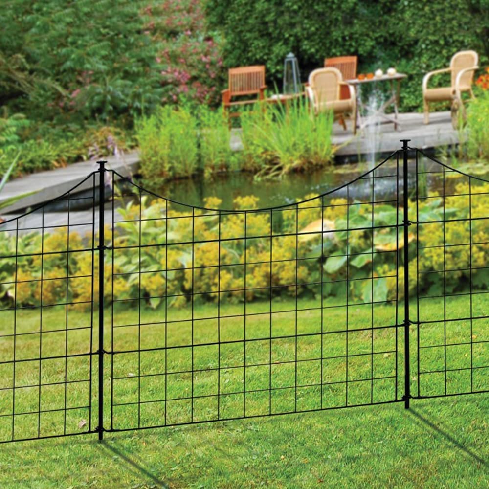 Black Metal Garden Fence Bundle