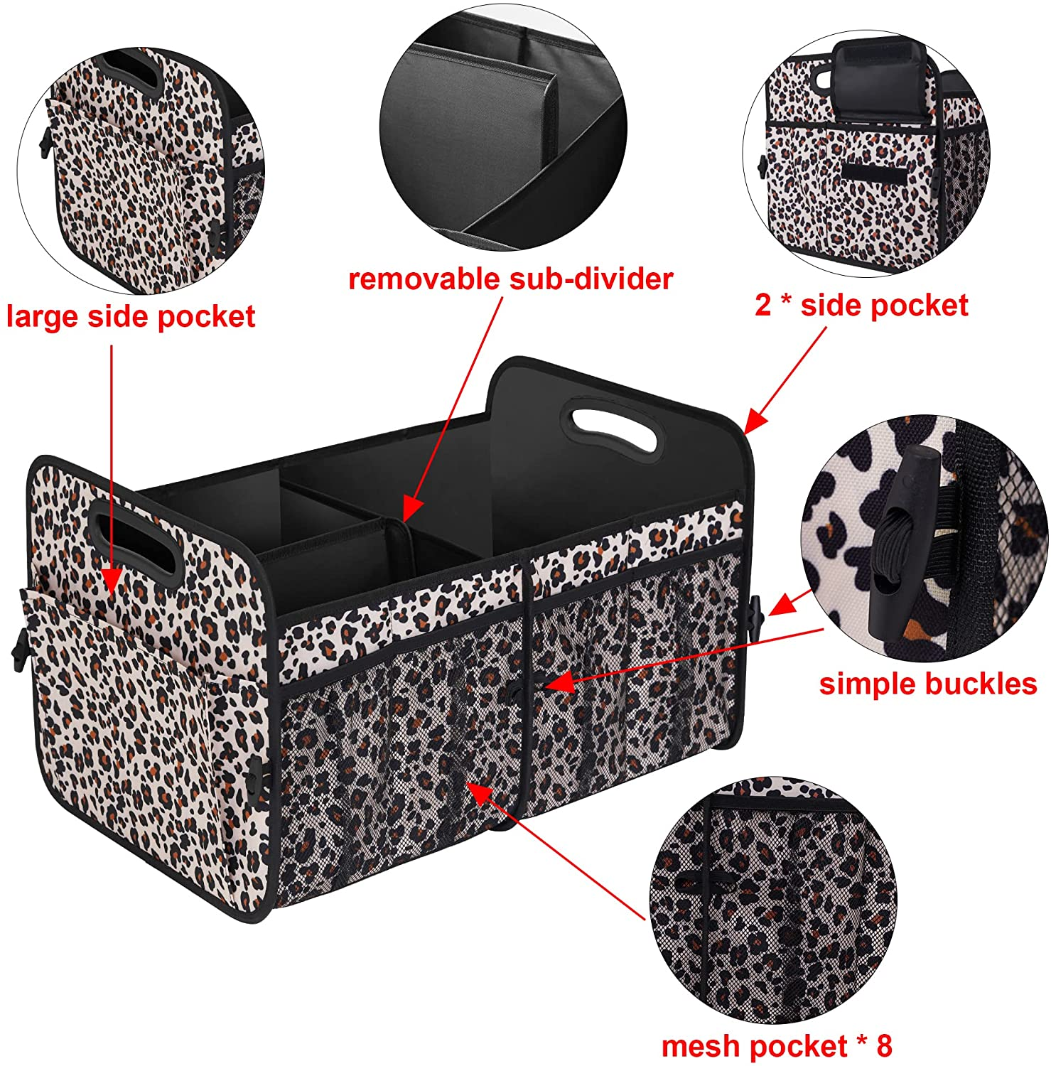 Portable Collapsible and Large Capacity Trunk Organizer