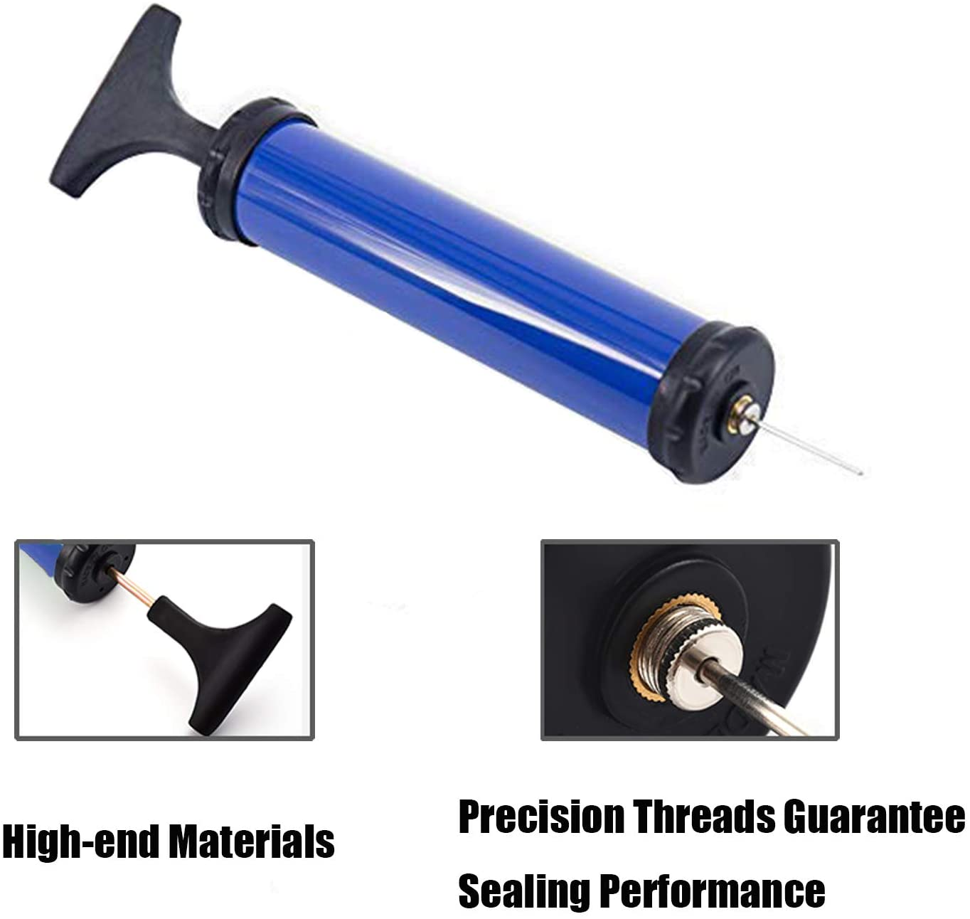 Air Pump with Inflation Needle Nozzles and Rubber Hose